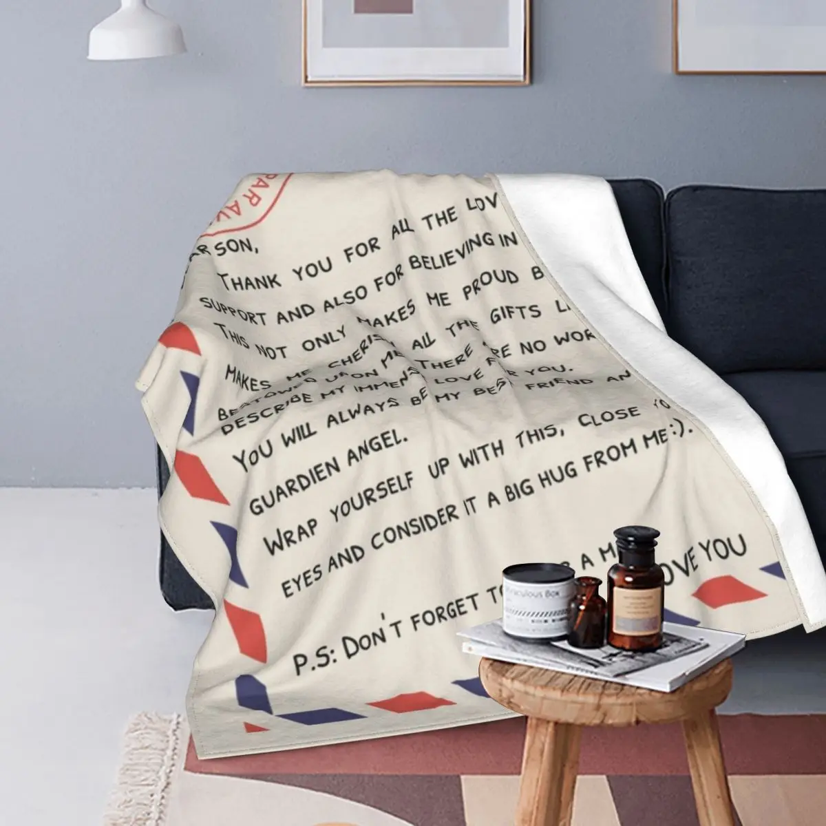 

Love Letter to My Mom Dad Daughter Son Uncle Grandfather Grandmother Best Friend Blankets Warm Throw Blankets for Sofa Quilt