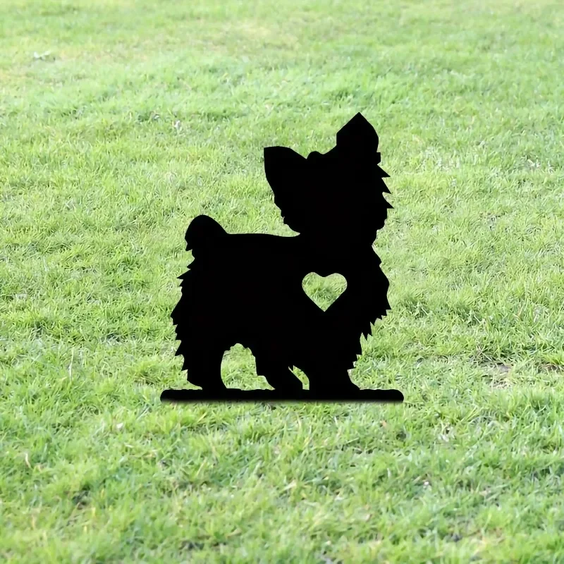 Милый железная садовая стойка с изображением собак металлический ярдовый знак