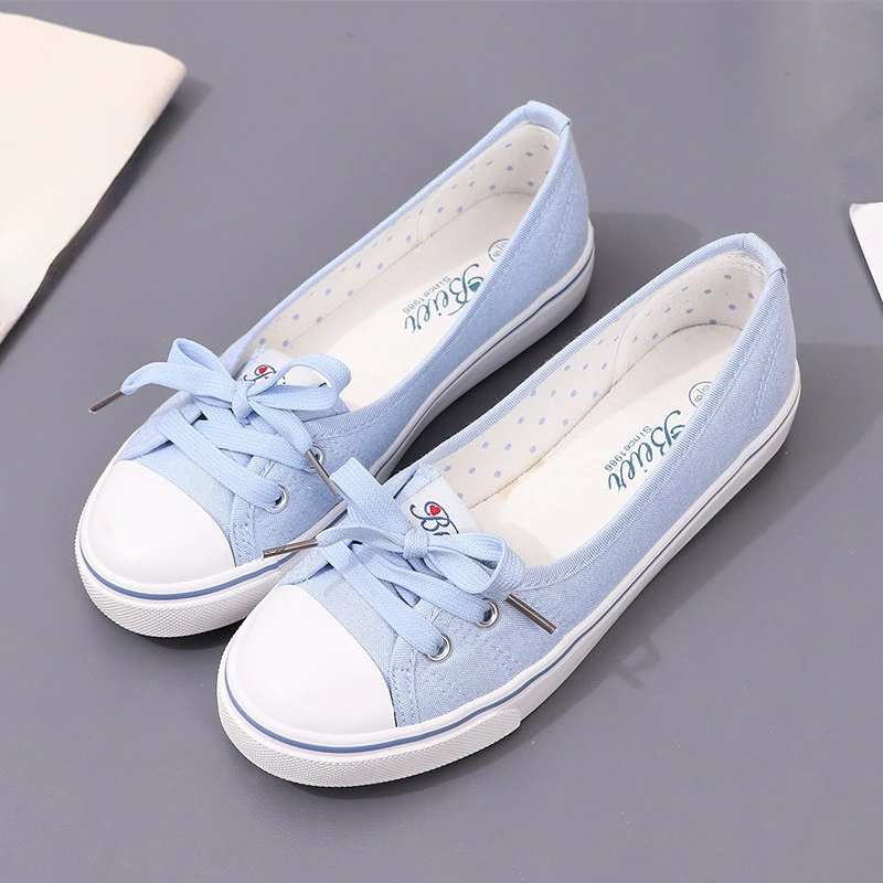 Women's Shoes Ballet Flats Loafers Casual Breathable Ladies Flats Slip on Fashion Canvas Shoes Female Low Shallow Mouth Footwear