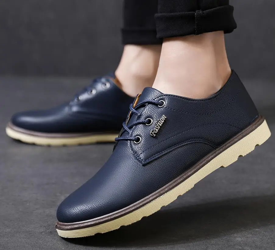 

New Men Shoes Formal Black Leather Shoes for Men Lace Up Oxfords for Male Wedding Party Office Business Black Casual Shoes