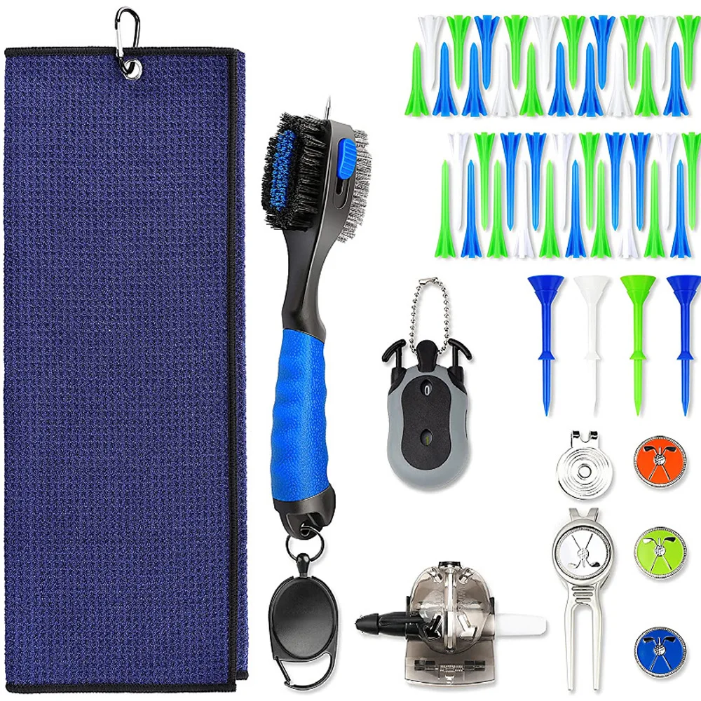 

Golf AccessoriesGolf Club Cleaning Kit Golf Towel with ClipGolf Brush and Groove Cleaner,Golf TeesHat Clip Ball Markers FreeShip