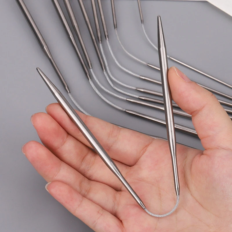 

1pc Sock/Sleeve Knitting Needles Metal Weaving Needlework Tool Mini 23cm Circular Wool Cotton Yarn DIY Knit Accessories Supplies