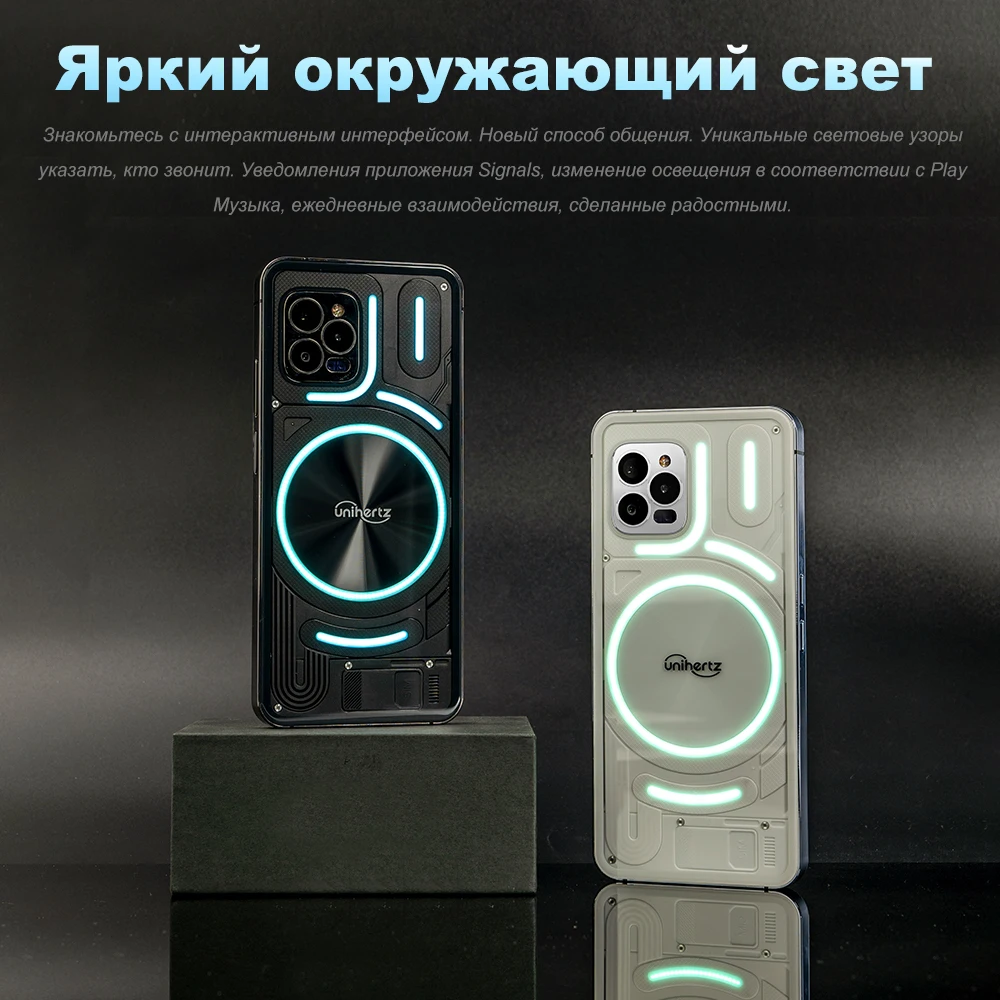 Фото Unihertz Luna Rhythm Ambient Light 8 RAM + 256 ГБ ROM 108MP Основная Kамера Мобильный Tелефон 20MP Night Vision процессор G99 №3