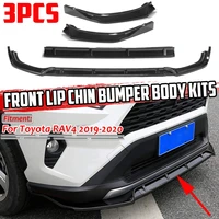 3pcs car front bumper splitter lip spoiler diffuser guard protection chin bumper lip deflector lips for toyota rav4 2019 2020