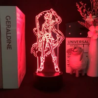 genshin impact tartaglia led lamp anime 16 colors night light kid game desk decor gift can be combined to purchase acrylic board