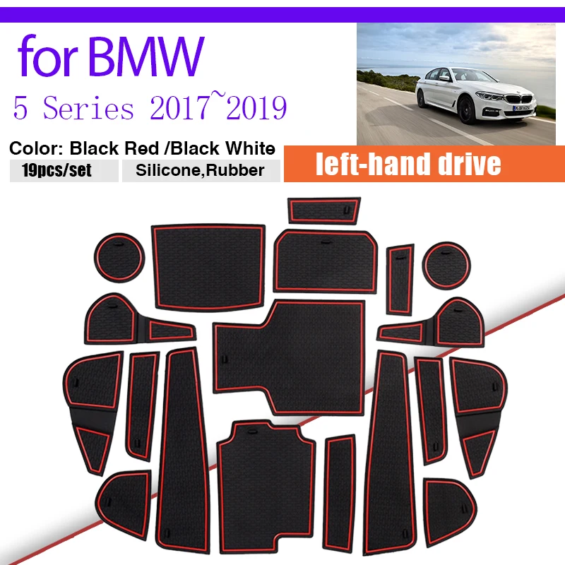 

Резиновый противоскользящий коврик для BMW 5 серии G30 G31 2017 2018 2019, подставка под дверь и чашку, подставка под дверь, подставка под дверь, стикер ...
