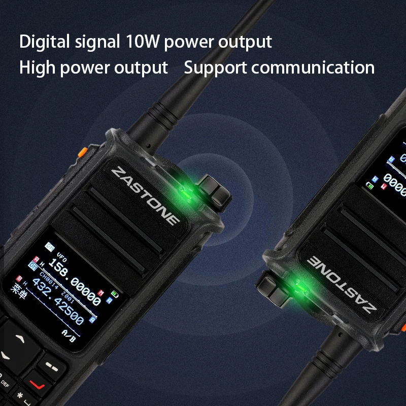 Tanie 2 Sztuk ZASTONE UV008 DMR Walkie Talkie Digita Dwukierunkowy Radio Dwuzakresowy 10W Podwójny Czas Slot Walkie-talkie 136-174MHZ 350-480MHZ