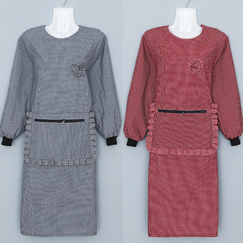 

Household kitchen apron long-sleeved overalls cotton full-body Korean adult men and women overalls overalls custom logo