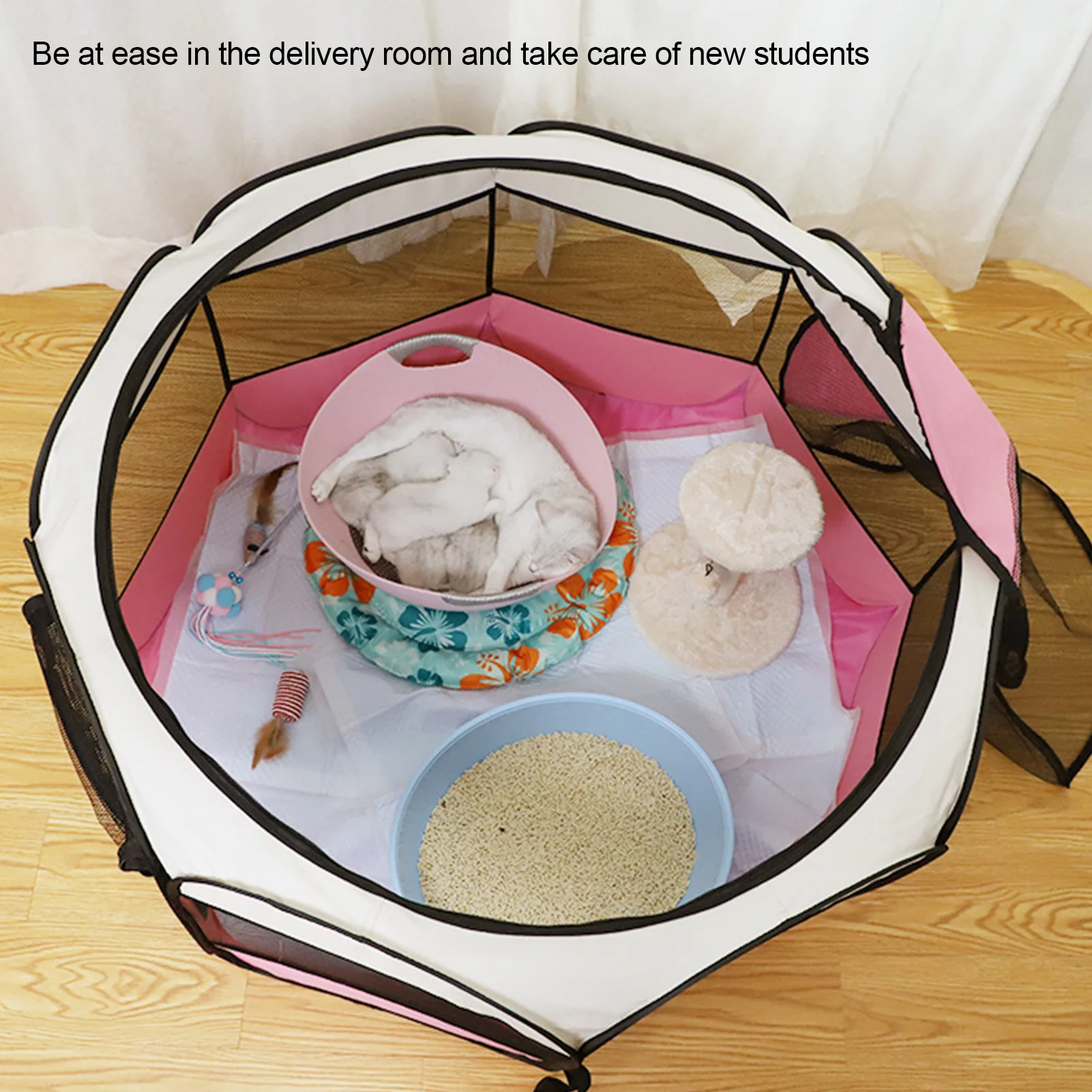 

Dog Tent Portable House Breathable Outdoor Kennels Fences Pet Cats Delivery Room Easy Operation Octagonal Playpen Dog Crate