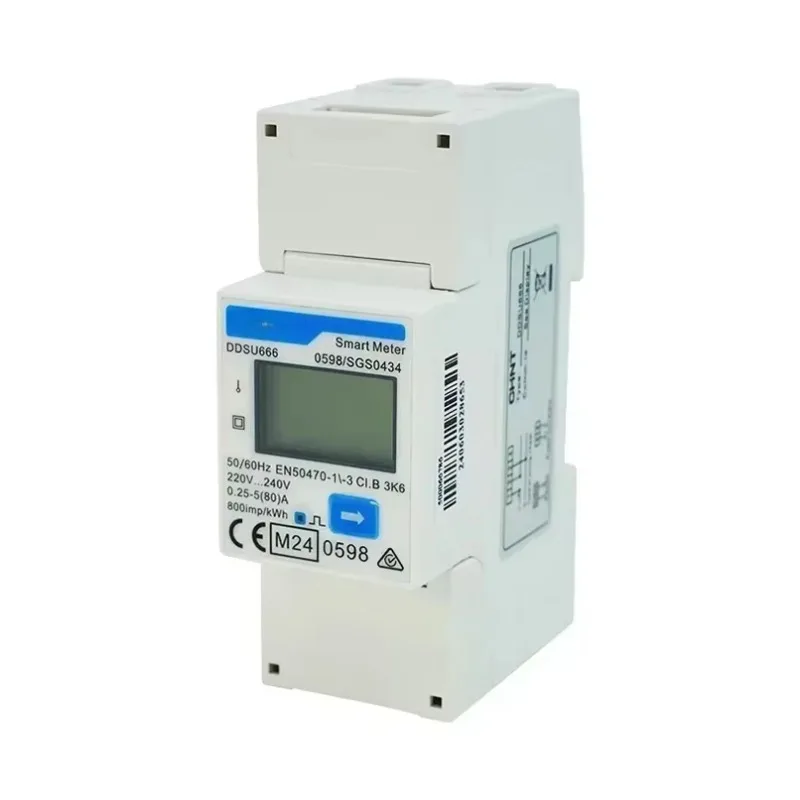 Однофазный измеритель на DIN-рейку Ddsu666 Цифровой ватт-часовой мощности тока Ct