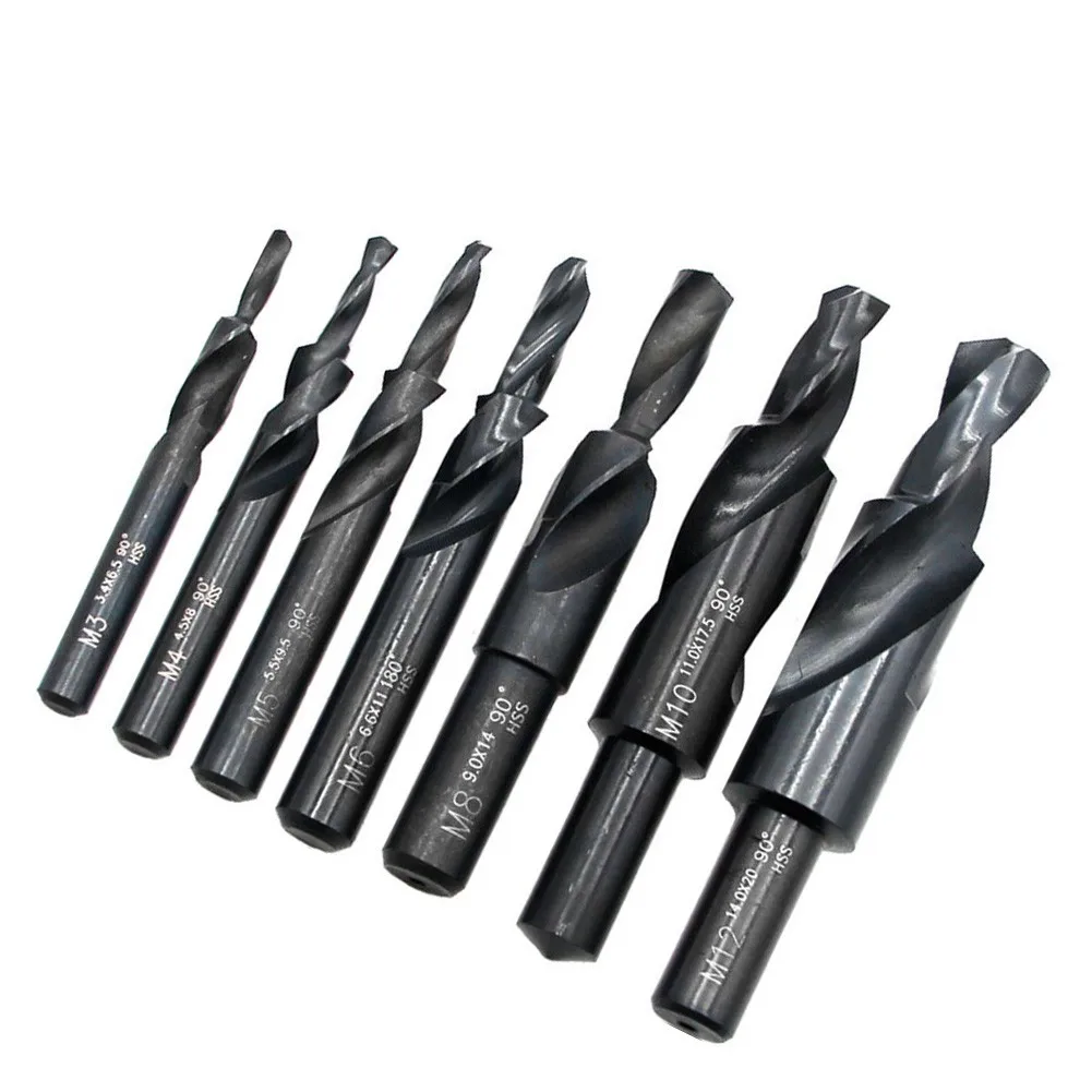 

90/180 HSS Counterbore Spiral Step Drill Bit Impact Drill Cone Drilling Tool For Metal Steel Drilling Hole And Chamfering