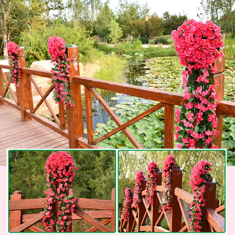 Violet Artificial Flower Party Decoration Simulation Valentine's Day Wedding Wall Hanging Basket Flower Orchid fake Flower images - 6