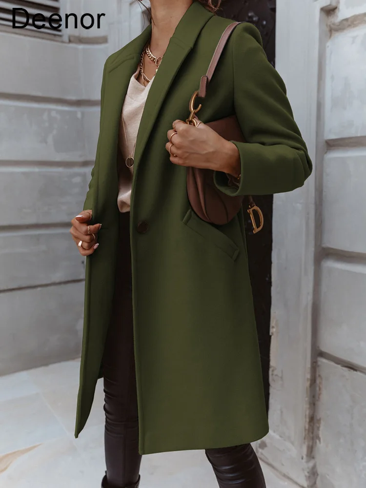 

Autumn And Winter Wool Jacket Womens Clothing Medium Length Woolen Coats Slim Wild All-Match Elegant Female Korean Outerwear