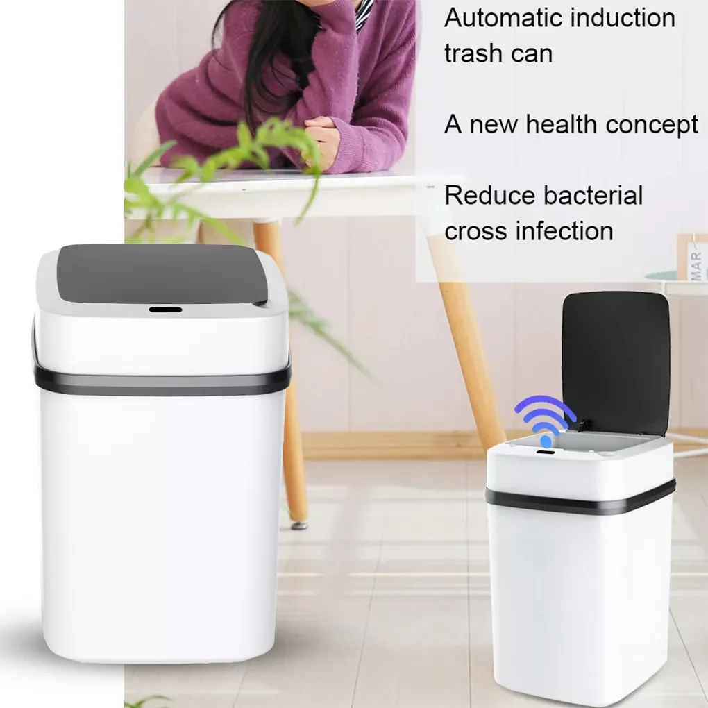 

Smart Trash Can Automatic Infrared Sensor Toilet Rubbish Bin Waste Garbage Household Living Room Dustbin with Button
