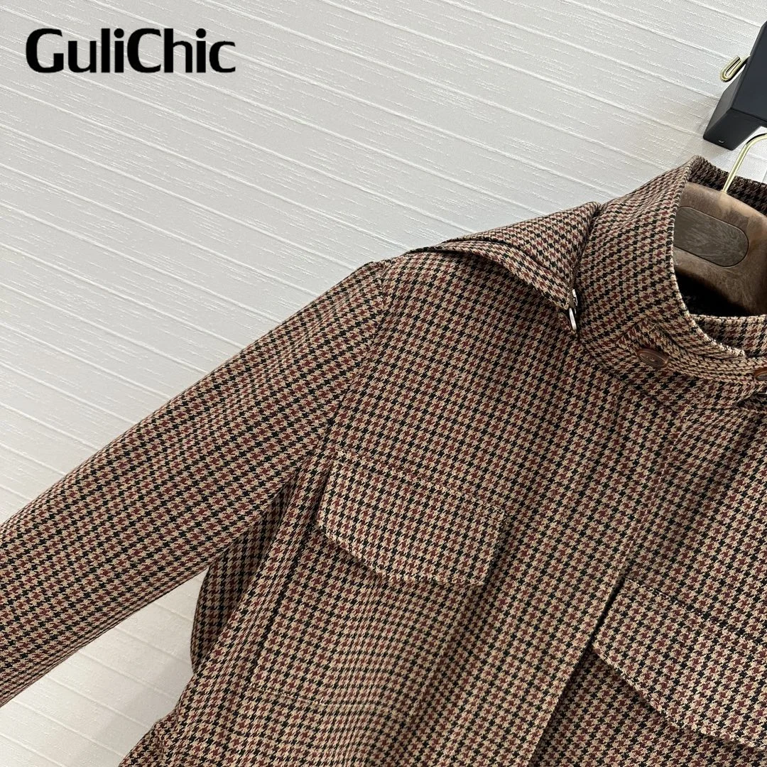 11 5 GuliChic женский шерстяной винтажный классический клетчатый комплект с узором