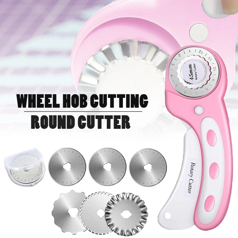 

New 45mm Fabric Rotary Cutter With 5 Blades For Sewing Fabric Leather Quilting Sewing Scrapbooking Tool Kit