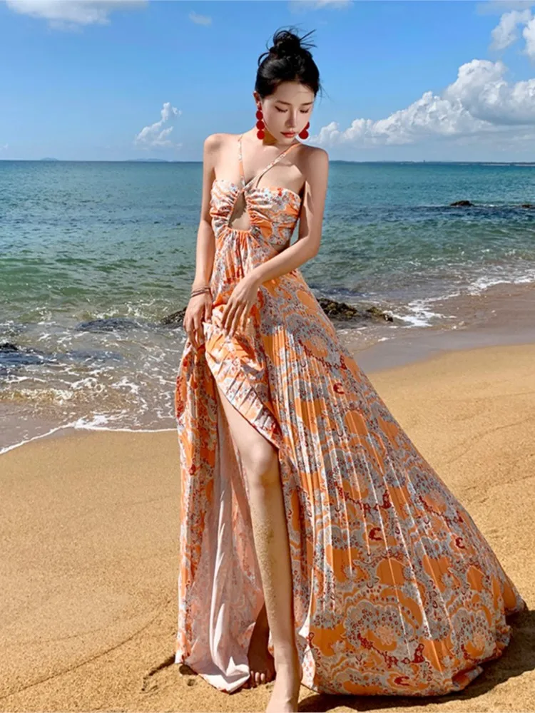 Летние сексуальные Клубные женские длинные платья с принтом модная