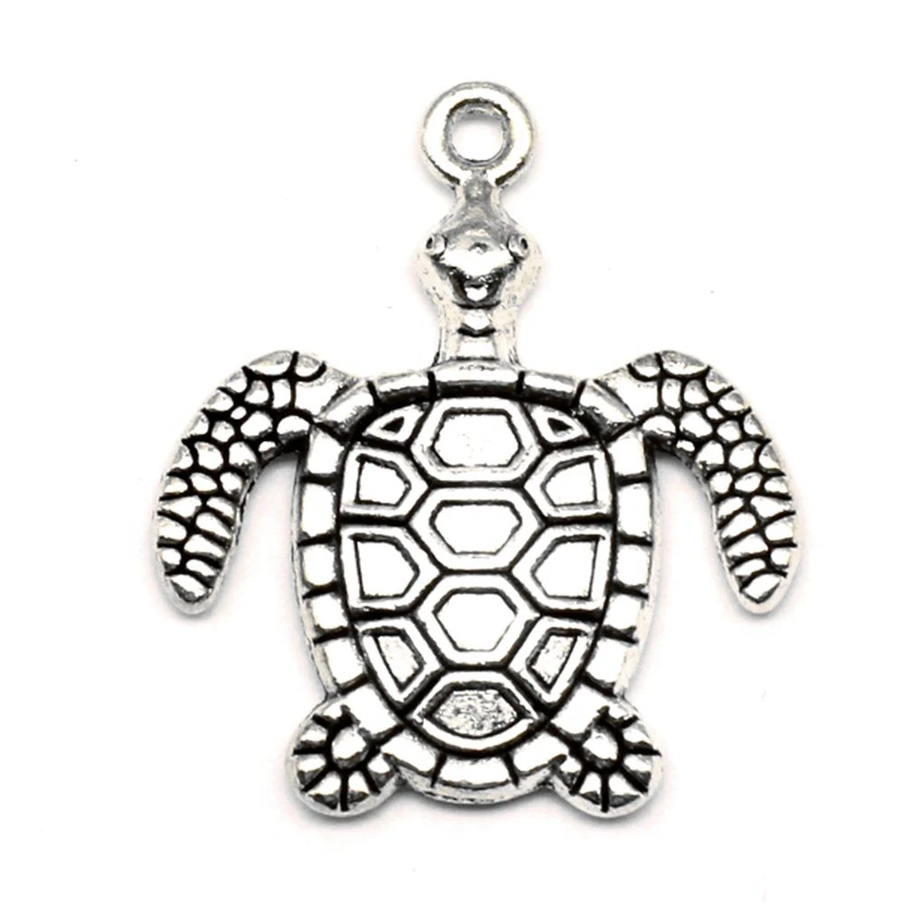 

100pcs Wholesale Jewelry Lots Turtle Charms Pendant Supplies For Jewelry Materials 15x18mm
