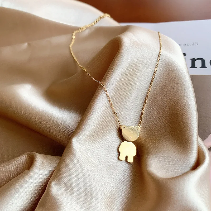 Модное ожерелье с подвеской в виде медведя из нержавеющей стали 2022 Корейская