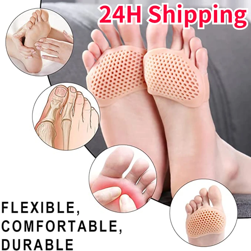 

1 Pair Honeycomb Silicone Pain Relief Insoles Ladies Half Size Pads High Heels Forefoot Pads Non-Slip Foot Pads Foot Care Tools