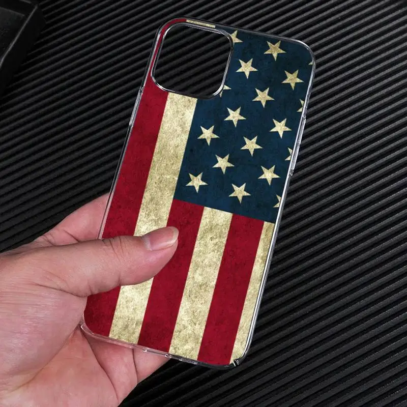 Прозрачный чехол с американским флагом для телефона iphone 13 12 11 Pro Max Mini XS 8 7 Plus X SE 2020