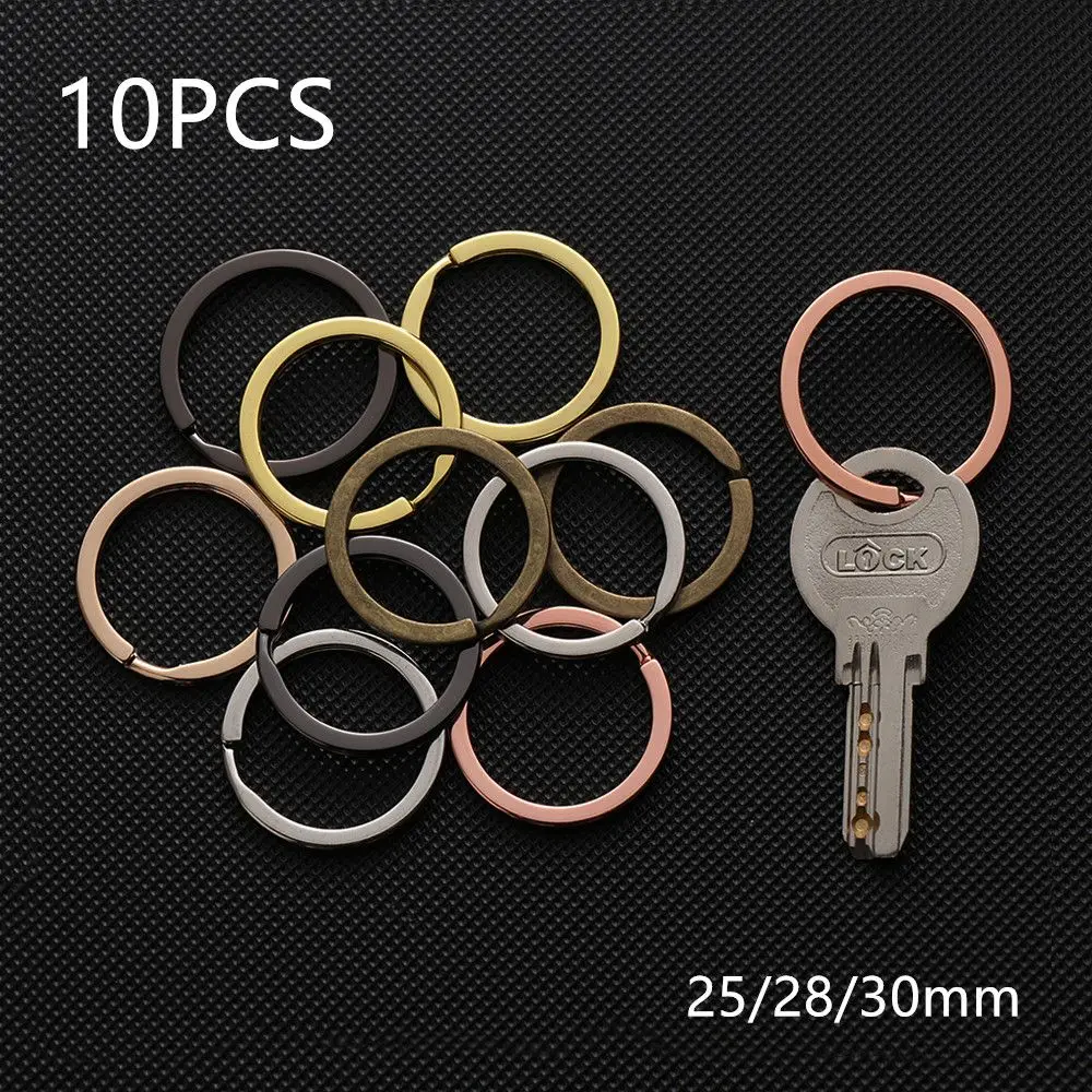

10pcs/lot 25mm 28mm 30mm New Stainless Steel Hole Key Ring Key Chain Rhodium Plated Round Split Keychain Round Carabiner