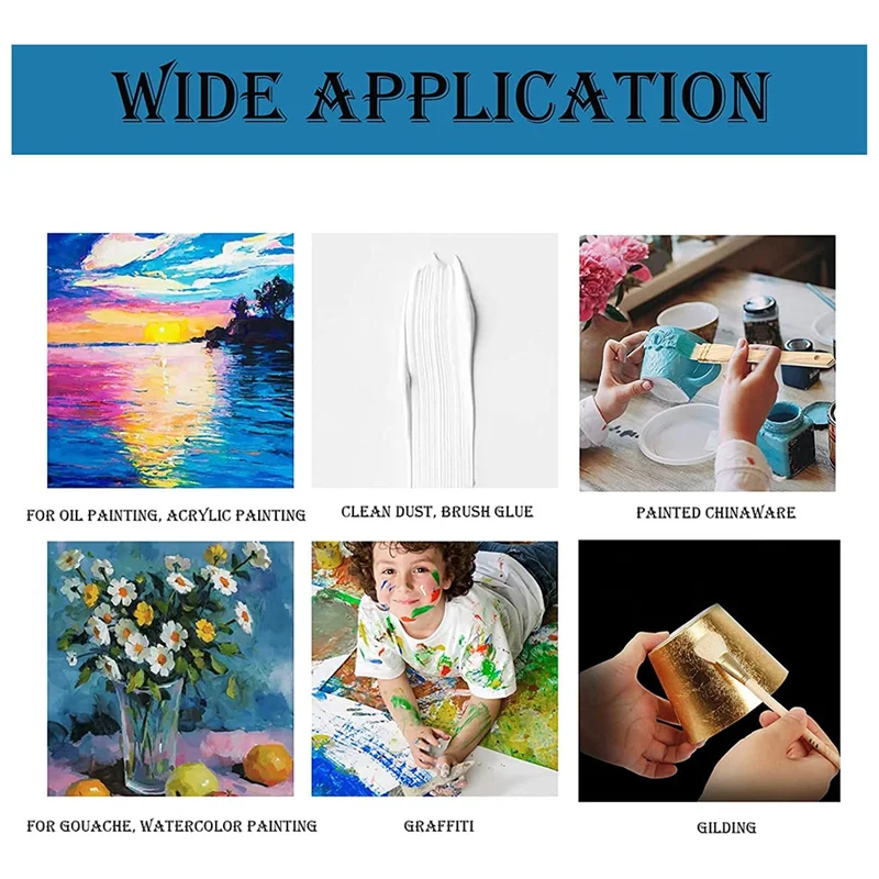 10 шт. кисть для рисования разных размеров позолоты тряпка волос с сусальным