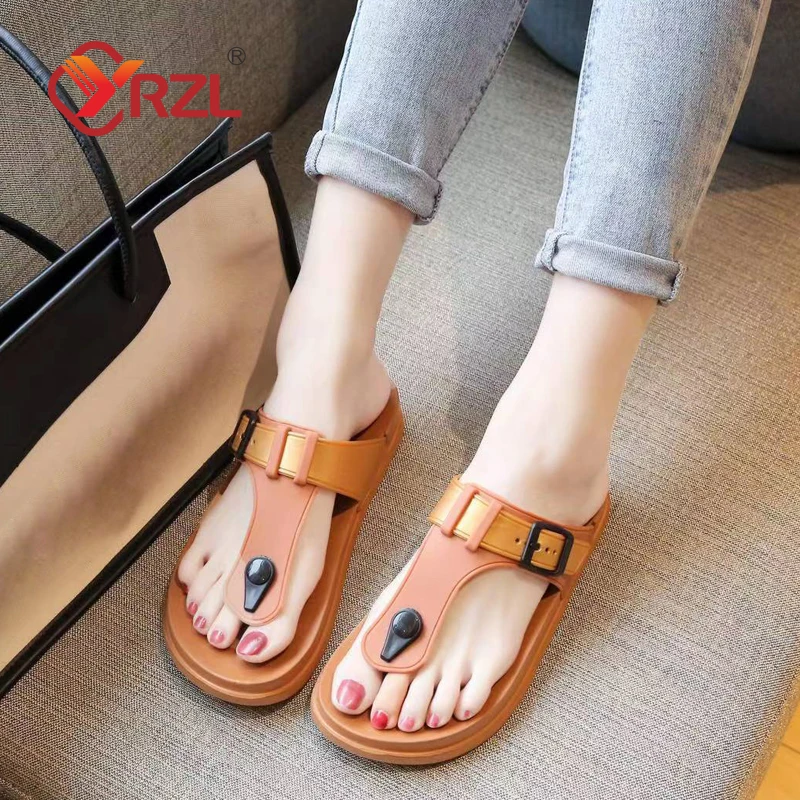 Шлепанцы YRZL женские на платформе летние сандалии мягкой подошве танкетка