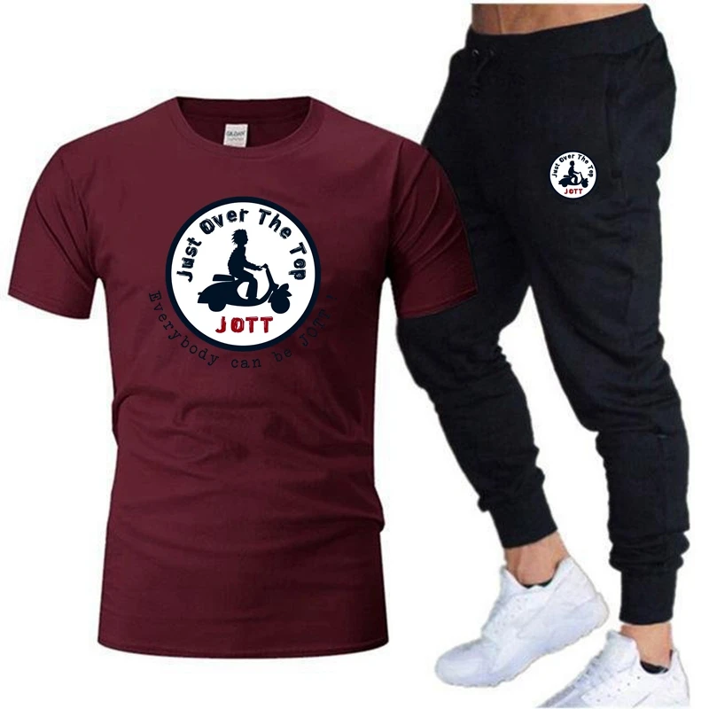2023 Summer Men's T-Shirt + Pants Suit Men's Sports Suit Brand JOTT Printing Casual Fashion Cotton Short Sleeves T-Shirt sets