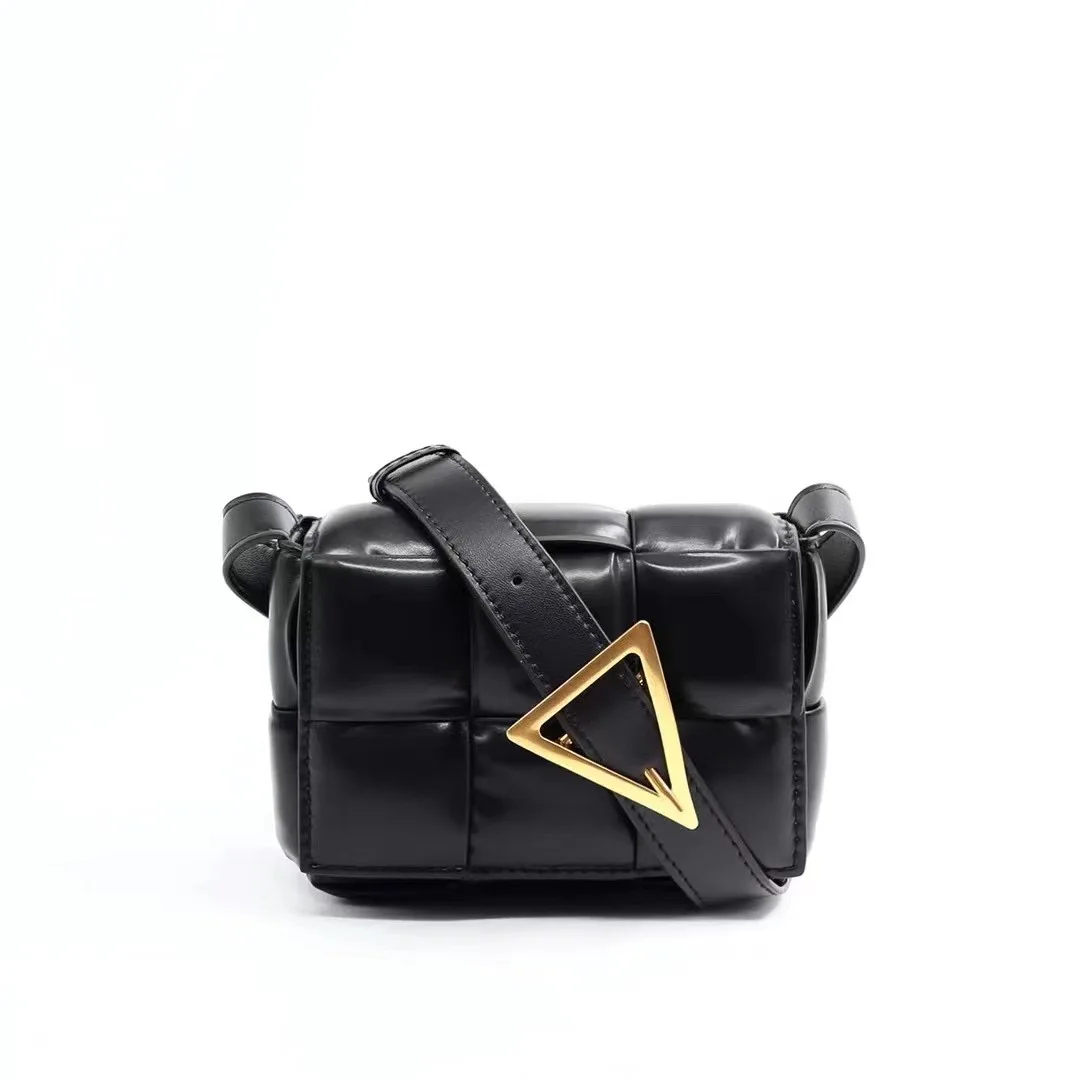 

Genuine Leather Small Women's Shoulder Bag Luxury Woven Crossbody Bag Female Design Purse Square Handbag Satchels Cover Wallet