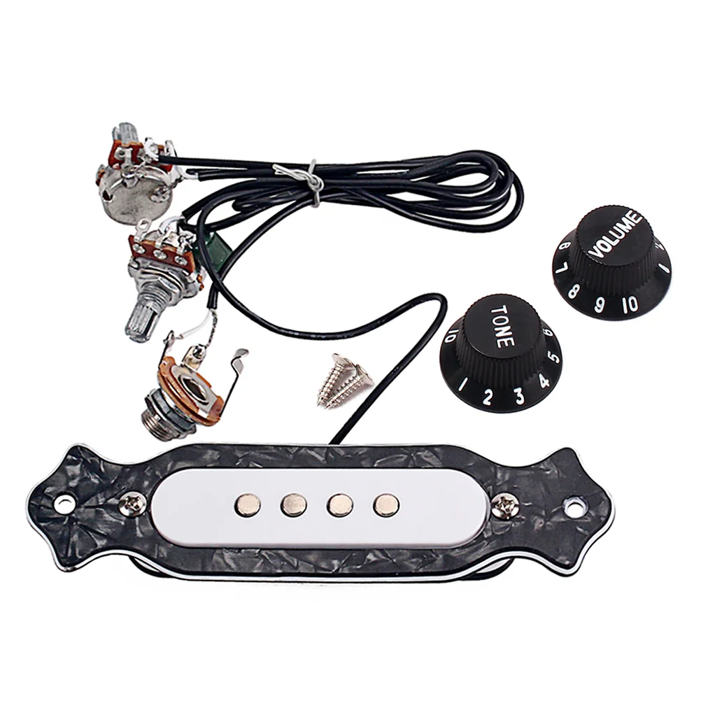 

1 Set Soundhole Pickup Magnetic 4 String Cigar Box Pre-wired Soundhole Pickup Guitar Parts Guitar Pickup for Musical Instrument