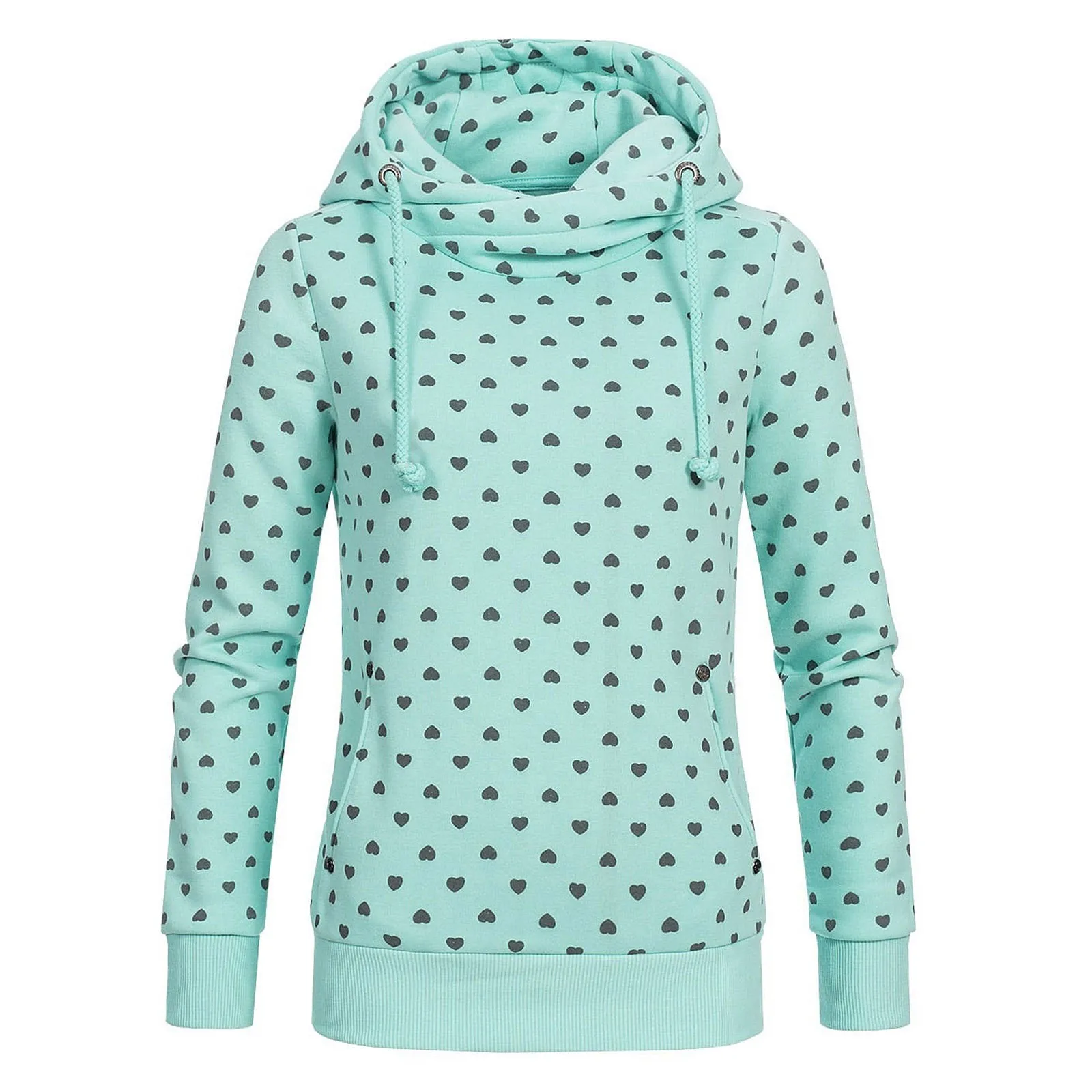 

Женские повседневные рубашки, рубашка с карманами и принтом, блузка с рукавами, Женский Топ из флиса, Длинная толстовка с капюшоном, женская ...