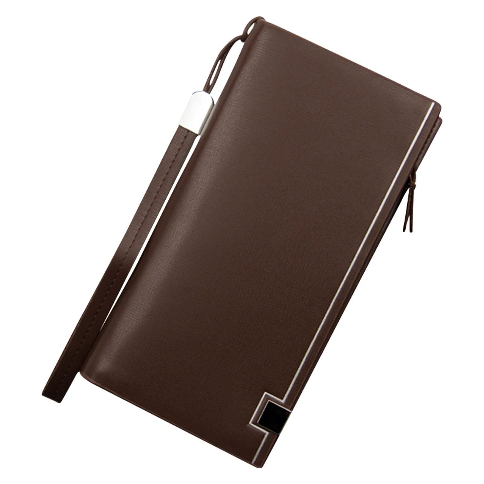 

Phone Bag Business Long Purse PU Leather Zipper Closure Outdoor Travel Large Capacity Card Holder Men Wallet Striped Clutch