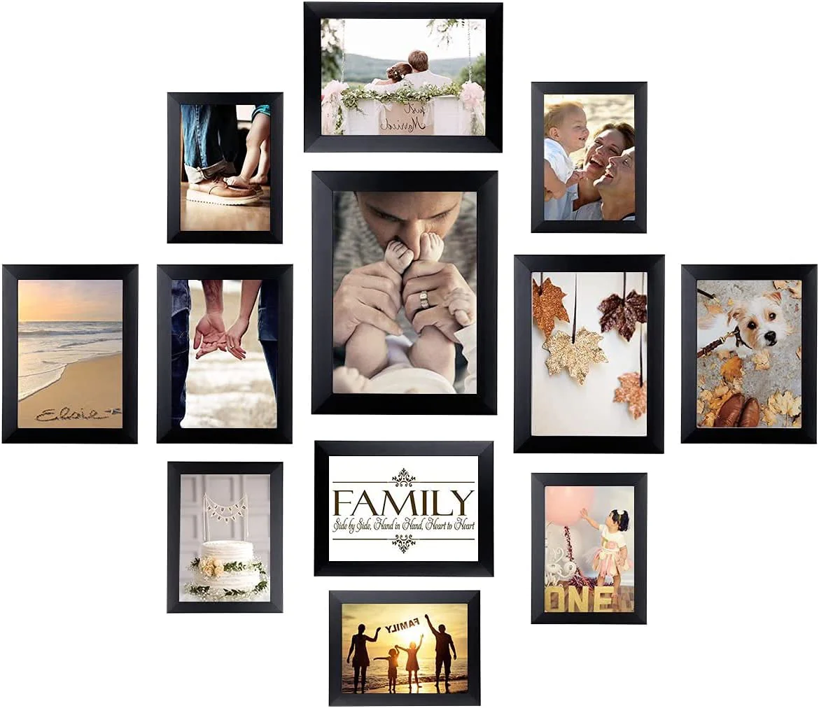 

Hamitor 12pcs Picture Frames Acrylic Panel Photo Frames Set Vintage Picture Wall Supplies Photo Holder Family Class For sheets
