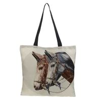 classic cartoon horse print women totes ladies causal leisure handbag shoulder bag eco shopping bags outdoor
