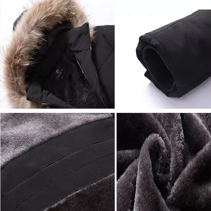 Thermal Down Cotton Parkas Male Casual Hoodies Faux Fur Collar Warm Coats 8XL 9XL,TA223 Winter Men Bomber Jacket Thick