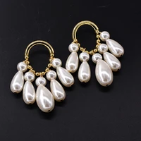 long hanging stainless steel hoops women pearl earrings womens trend jewelry 2022 unusual earrings earrings korean style
