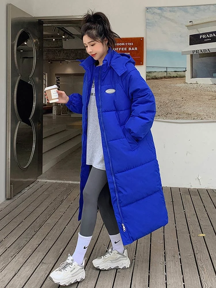 Women's Winter Hooded Parka Thick Down Cotton Padded Jacket Women Long Overcoat Female Clothing Warm Puffer Coat 2022