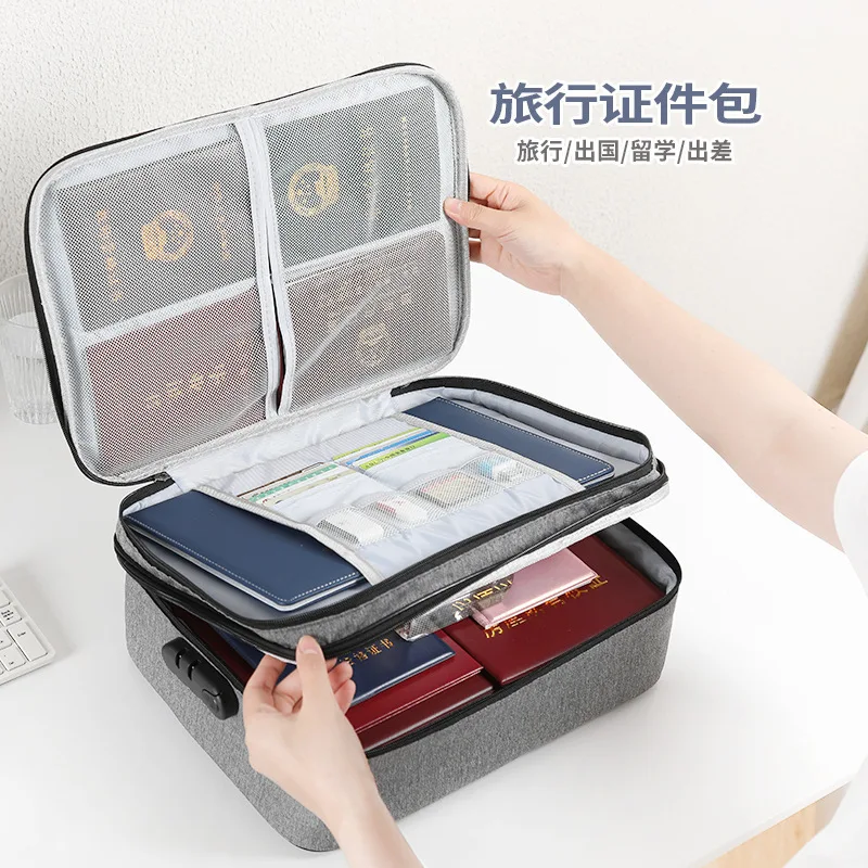 

storage bag[Futurism] Household ID Storage Bag Large Capacity Multi-Layer File Passport Holder Travel Multifunctional Cationic F
