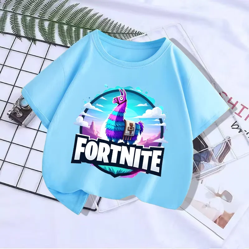 Фото Футболка Fortnite Fortress Night для девочек и мальчиков, летняя одежда, детские футболки с принтом, детские топы с короткими рукавами, футболки с аниме-принтом для малышей, подарок №2