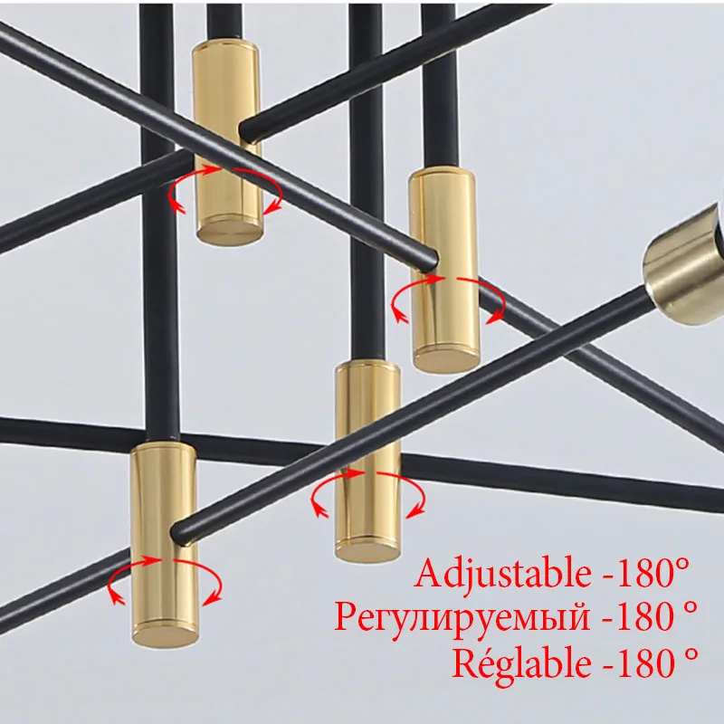 $36.96 Modern Chandelier LED Ceiling Lamp For Living Dining Room Bedroom Kitchen Black Gold Ceiling Light Nordic Home Decor Fixture