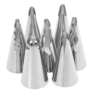 7Pcs/set Icing Stainless Steel Russian Nozzles Wedding Cake Decor Skirt Cake Nozzles Piping Tips Pas in India