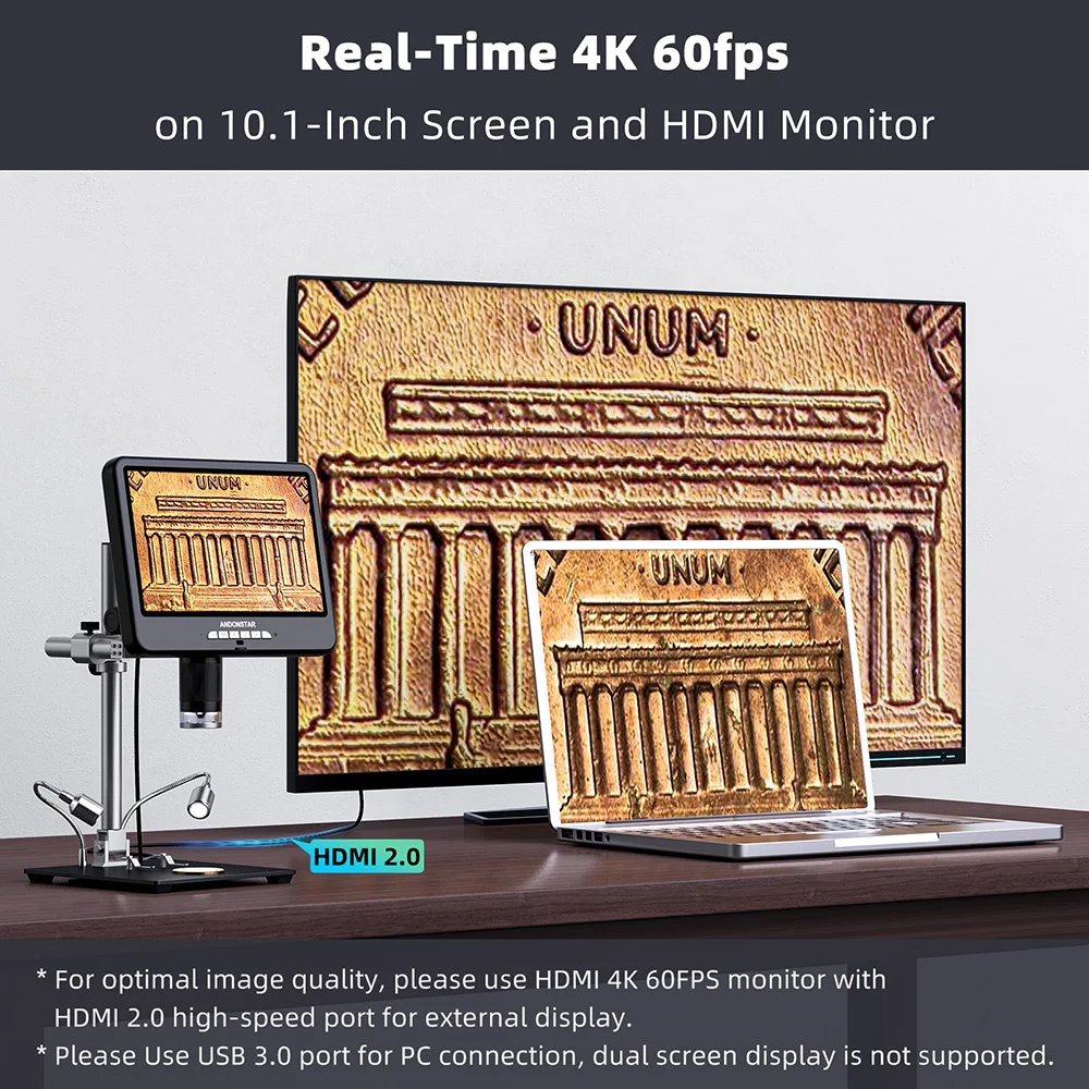 Andonstar First 4K HDMI цифровой микроскоп 2000X