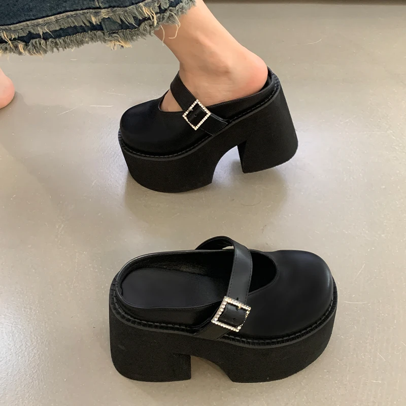 Сандалии женские на массивном каблуке 11 см босоножки платформе в стиле панк