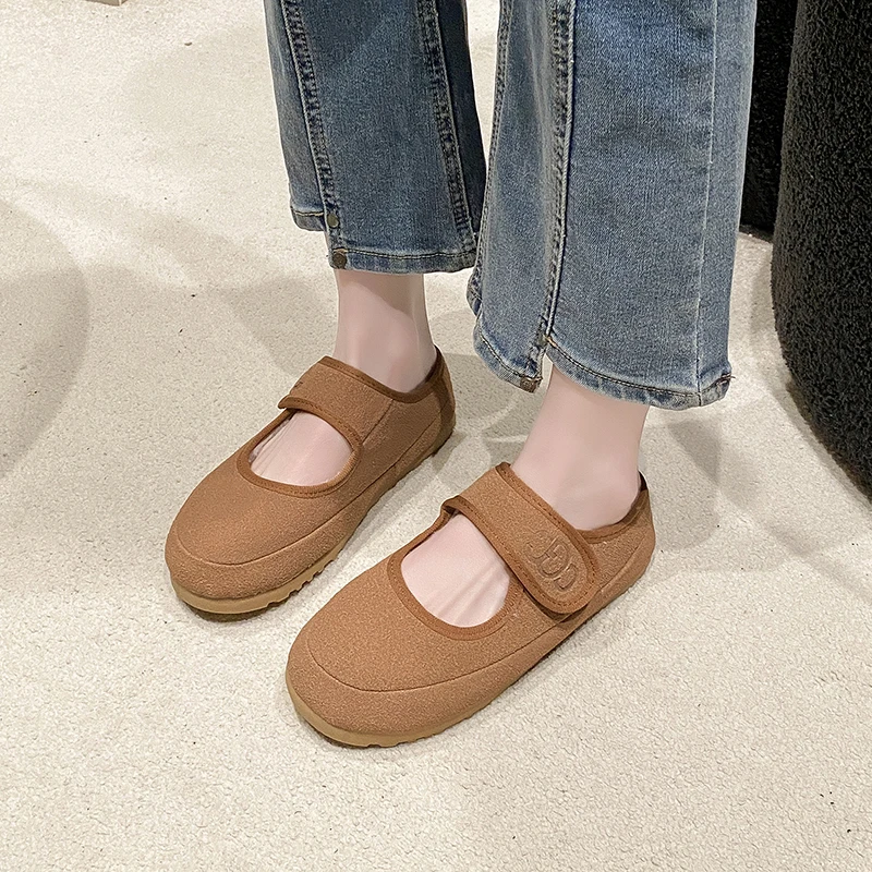 2024 NEW Summer WOMEN Slippers Winter New with Velvet Warmth Baotou Fury Drag Casual Flat Bottom Lazy Ugly Cute Mary Jane Shoes