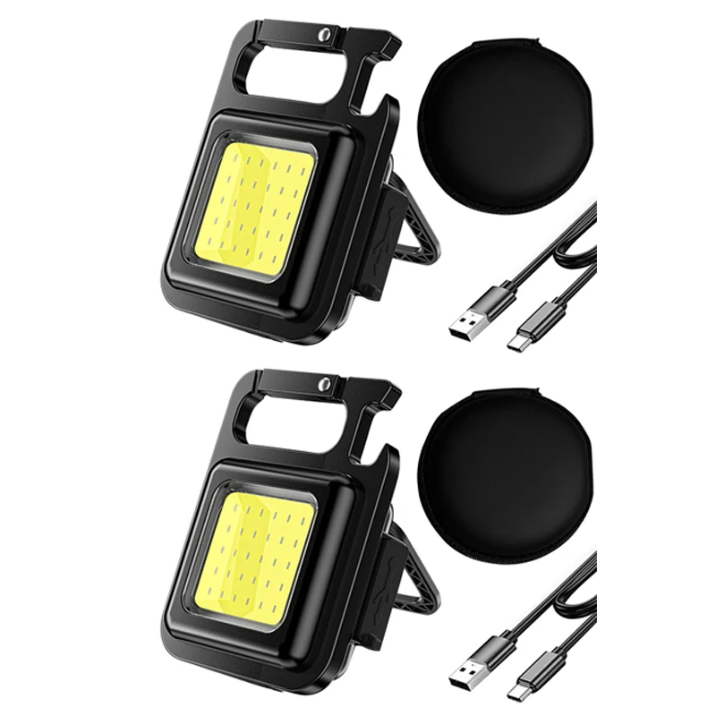 

Portable COB LED Keychains Flashlight 4 Modes 400lm IPX4 Waterproof Work Torch High Brightness for Camping Fishing