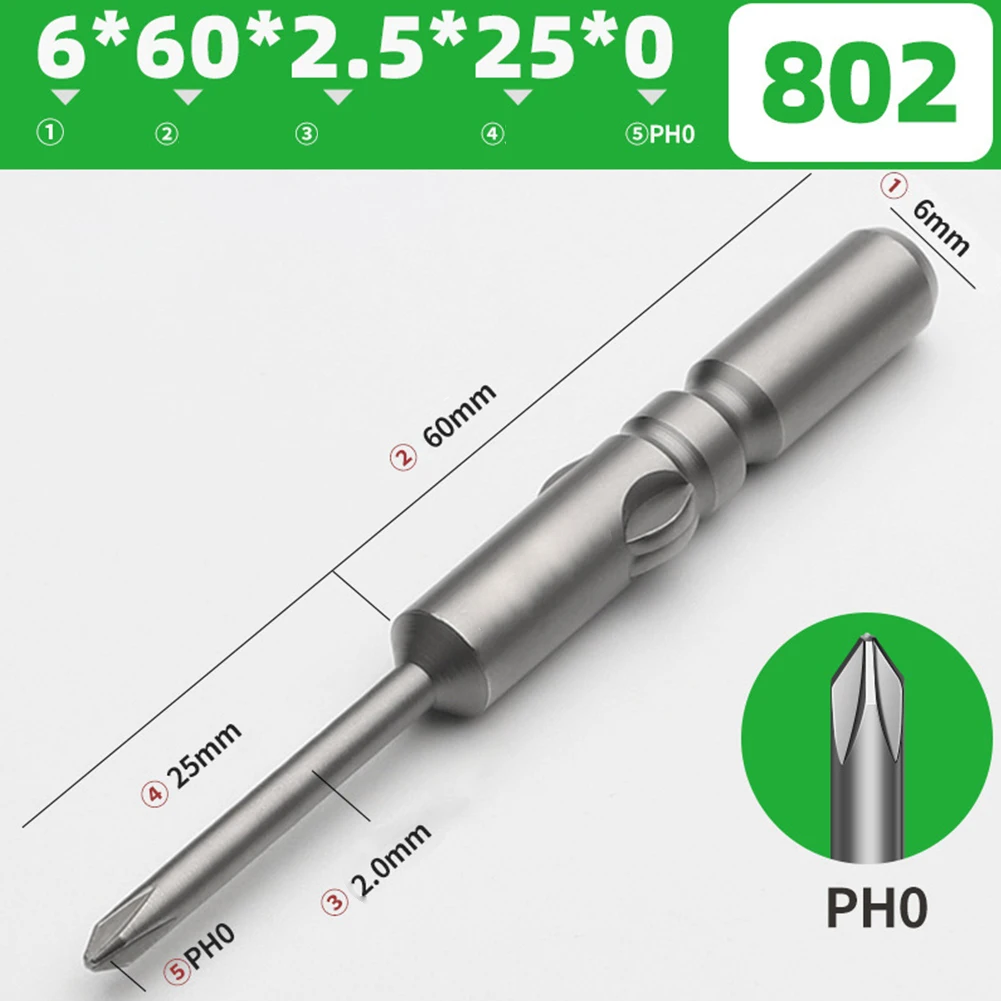 1 шт. 60-200 мм PH0 PH1 PH2 электрическая крестовая отвертка магнитные отвертки 6 круглый