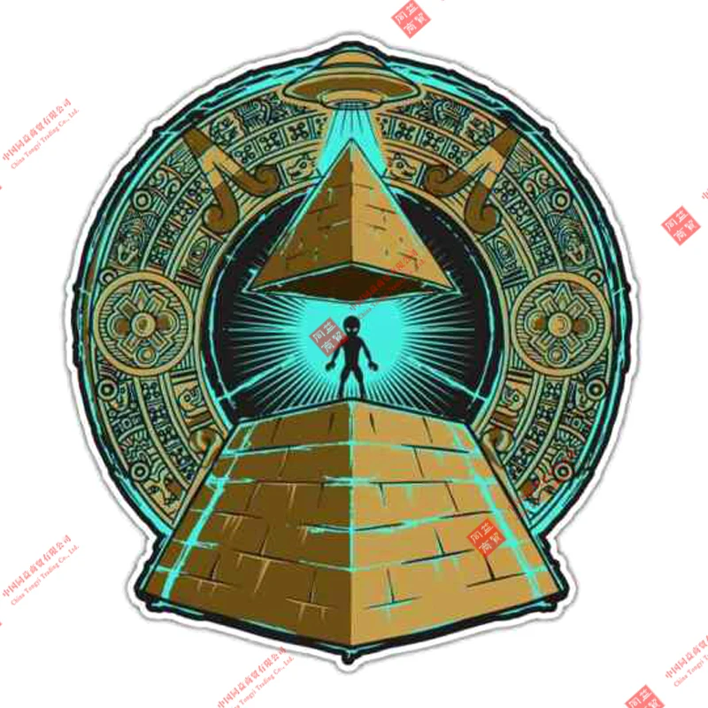 

Personality Car Stickers Alien Pyramid Space Maya Stickers Car Bumper Window Stickers Vinyl Waterproof Reflective Decals