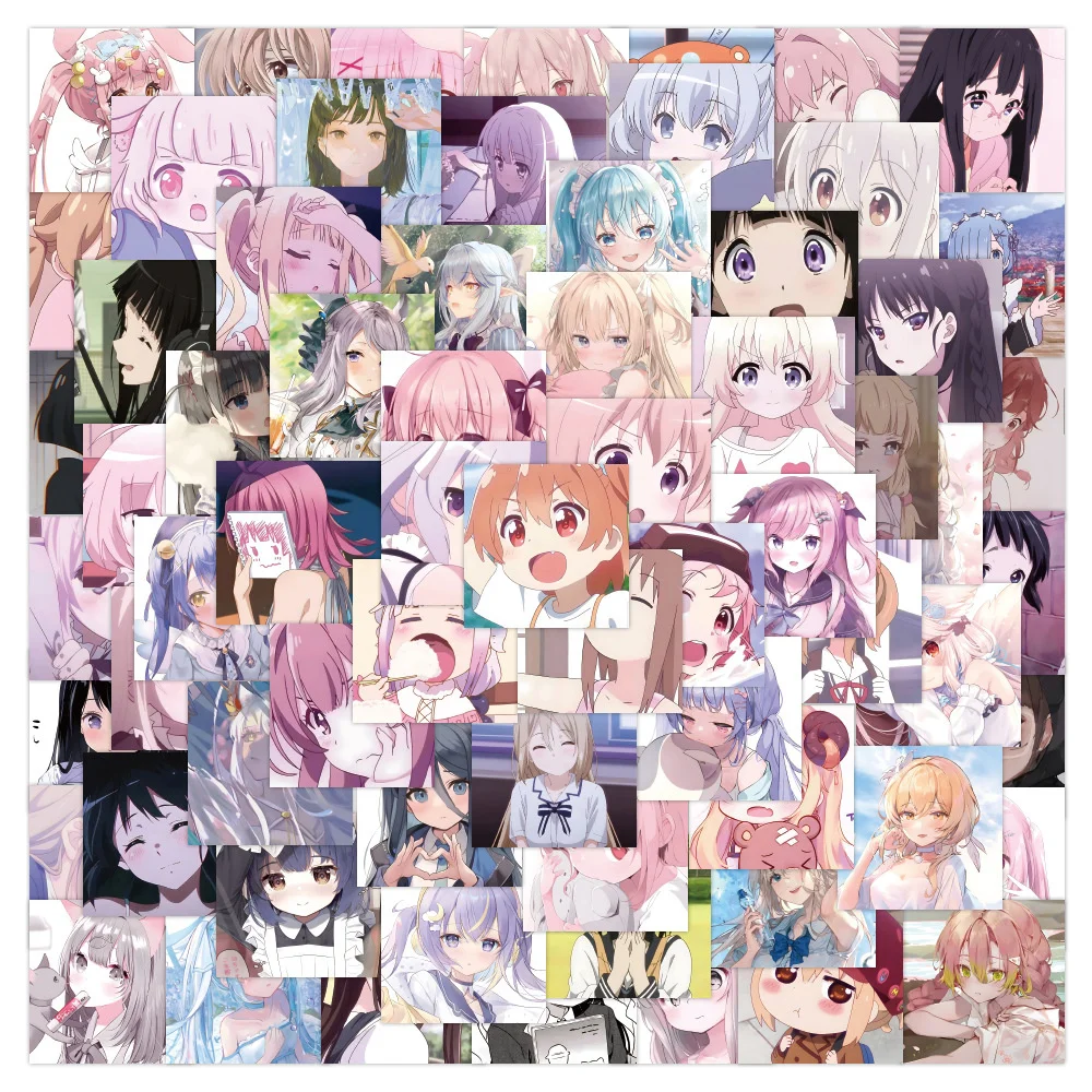 

10/60/120Pcs Anime Female Character Stickers Girl Decals Toy Diy Laptop Skateboard Motorcycle Car Waterproof Sticker Kids Gift