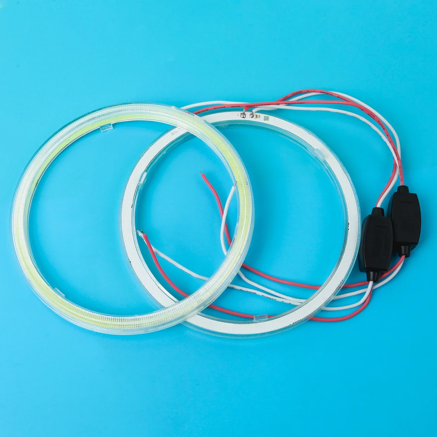 

2 шт. автомобильный COB Angel Eye светодиодный белый свет автомобильная мотоциклетная фара круговое кольцо диафрагма лампа 12-24 В свет декоративные фонари